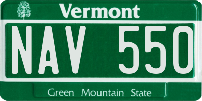 VT license plate NAV550
