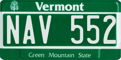 VT license plate NAV552