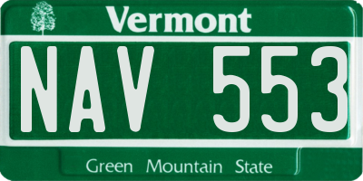 VT license plate NAV553