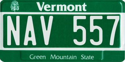 VT license plate NAV557