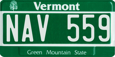 VT license plate NAV559