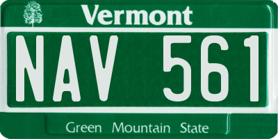 VT license plate NAV561
