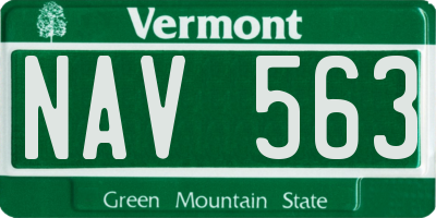 VT license plate NAV563