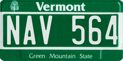 VT license plate NAV564