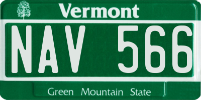 VT license plate NAV566