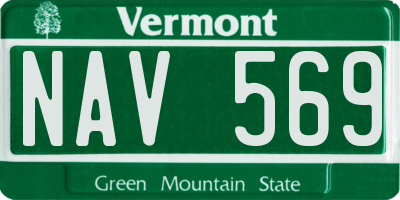 VT license plate NAV569