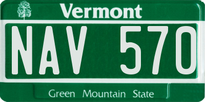 VT license plate NAV570