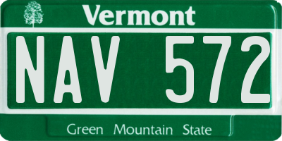 VT license plate NAV572