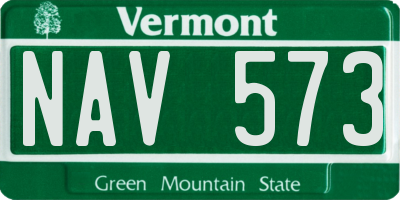 VT license plate NAV573