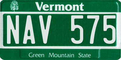 VT license plate NAV575