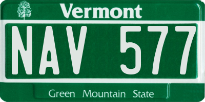 VT license plate NAV577