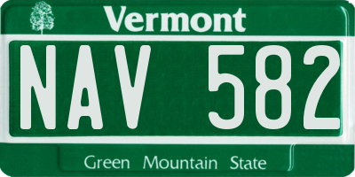 VT license plate NAV582