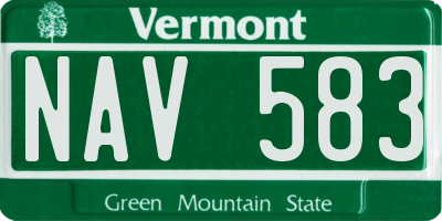 VT license plate NAV583