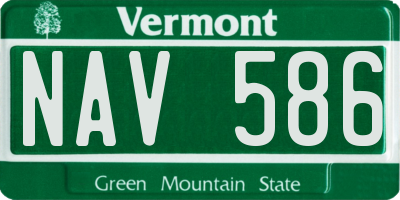 VT license plate NAV586
