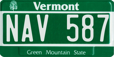 VT license plate NAV587