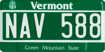 VT license plate NAV588
