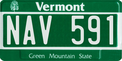 VT license plate NAV591