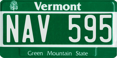 VT license plate NAV595