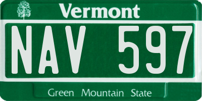 VT license plate NAV597