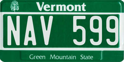 VT license plate NAV599
