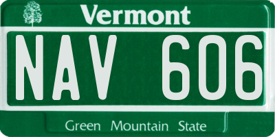 VT license plate NAV606