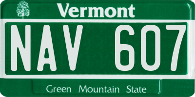 VT license plate NAV607