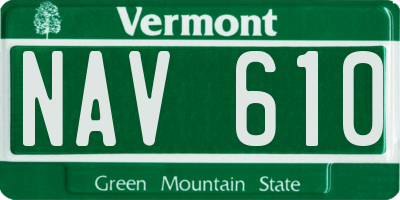 VT license plate NAV610