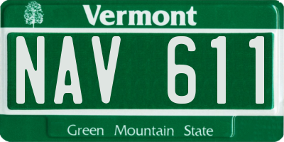 VT license plate NAV611