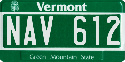 VT license plate NAV612
