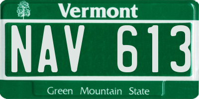 VT license plate NAV613