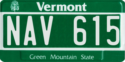 VT license plate NAV615