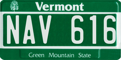 VT license plate NAV616