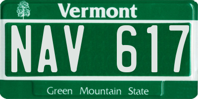 VT license plate NAV617