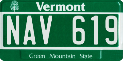 VT license plate NAV619