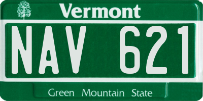 VT license plate NAV621