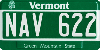 VT license plate NAV622