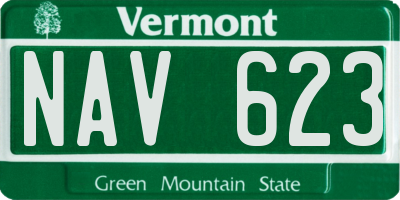 VT license plate NAV623