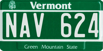 VT license plate NAV624