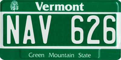 VT license plate NAV626