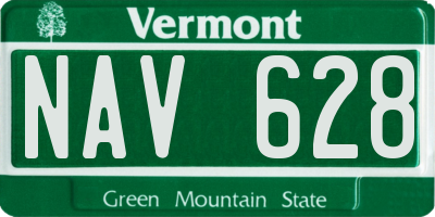VT license plate NAV628