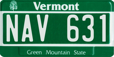 VT license plate NAV631