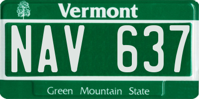 VT license plate NAV637