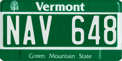 VT license plate NAV648