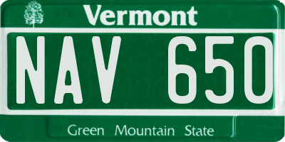 VT license plate NAV650