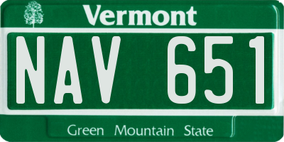 VT license plate NAV651