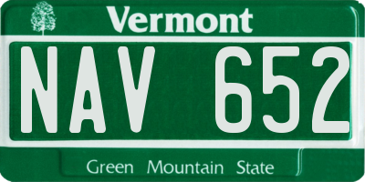 VT license plate NAV652