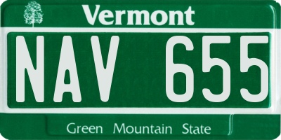 VT license plate NAV655