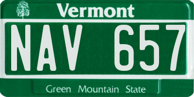 VT license plate NAV657