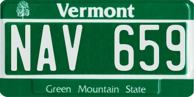 VT license plate NAV659