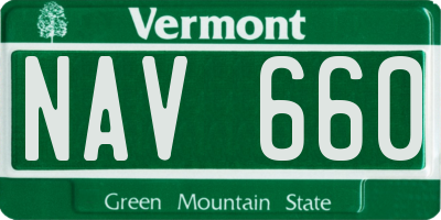 VT license plate NAV660